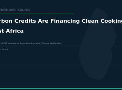 Carbon Credits Are Financing Clean Cooking in East Africa — and the AfDB Just Made It Official