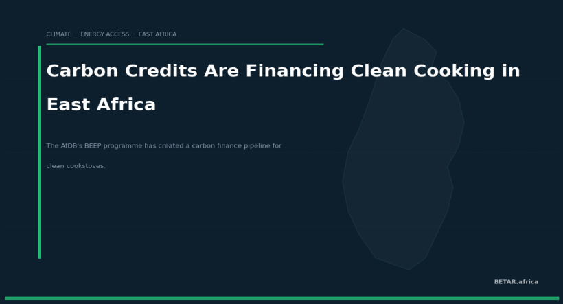 Carbon Credits Are Financing Clean Cooking in East Africa — and the AfDB Just Made It Official
