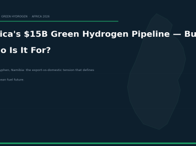 Africa's Green Hydrogen Moment: $15B in Projects, But Who Are They For?