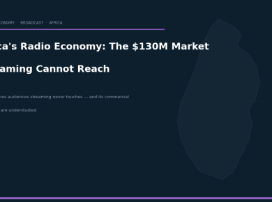 Africa's Radio Economy: The $130M Advertising Market Streaming Cannot Reach