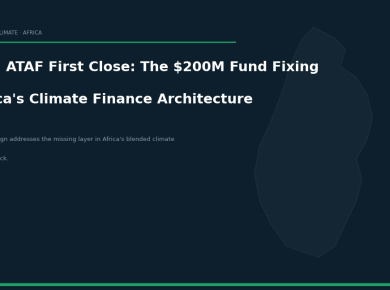 AIIM's ATAF Reaches First Close: The $200M Fund Designed to Fix Africa's Climate Finance Architecture