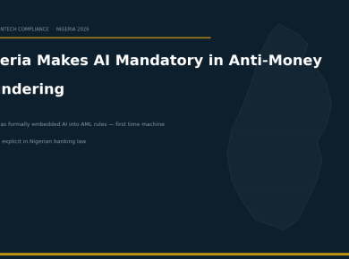 The CBN's AI/AML Mandate Has Created a Gold Rush. These African Startups Are Positioned to Win.