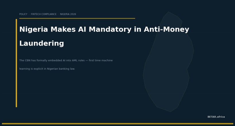 The CBN's AI/AML Mandate Has Created a Gold Rush. These African Startups Are Positioned to Win.