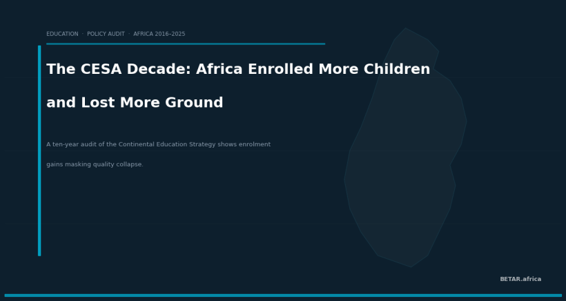 The CESA Decade in Review: Africa Enrolled More Children and Lost More Ground