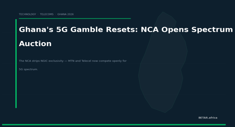Ghana's 5G Gamble Resets: NCA Strips NGIC Exclusivity, Opens Spectrum Auction