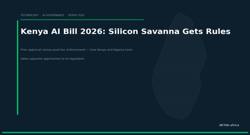 Kenya AI Bill 2026: Silicon Savanna Gets Rules — How It Compares to Nigeria's Framework