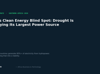 Africa's Clean Energy Blind Spot: How Drought Is Destroying the Continent's Largest Power Source