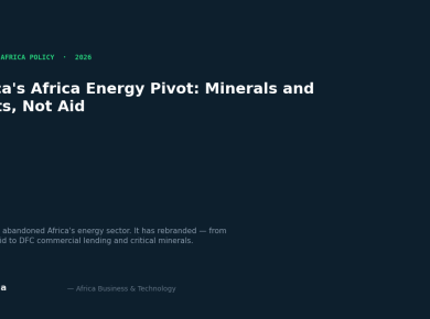 America's Africa Energy Pivot: Clean Cooking and Critical Minerals Instead of Climate Aid