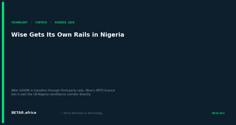 Wise Gets Its Own Rails in Nigeria: What a Long-Awaited IMTO Licence Means for the UK-Nigeria Remittance Corridor